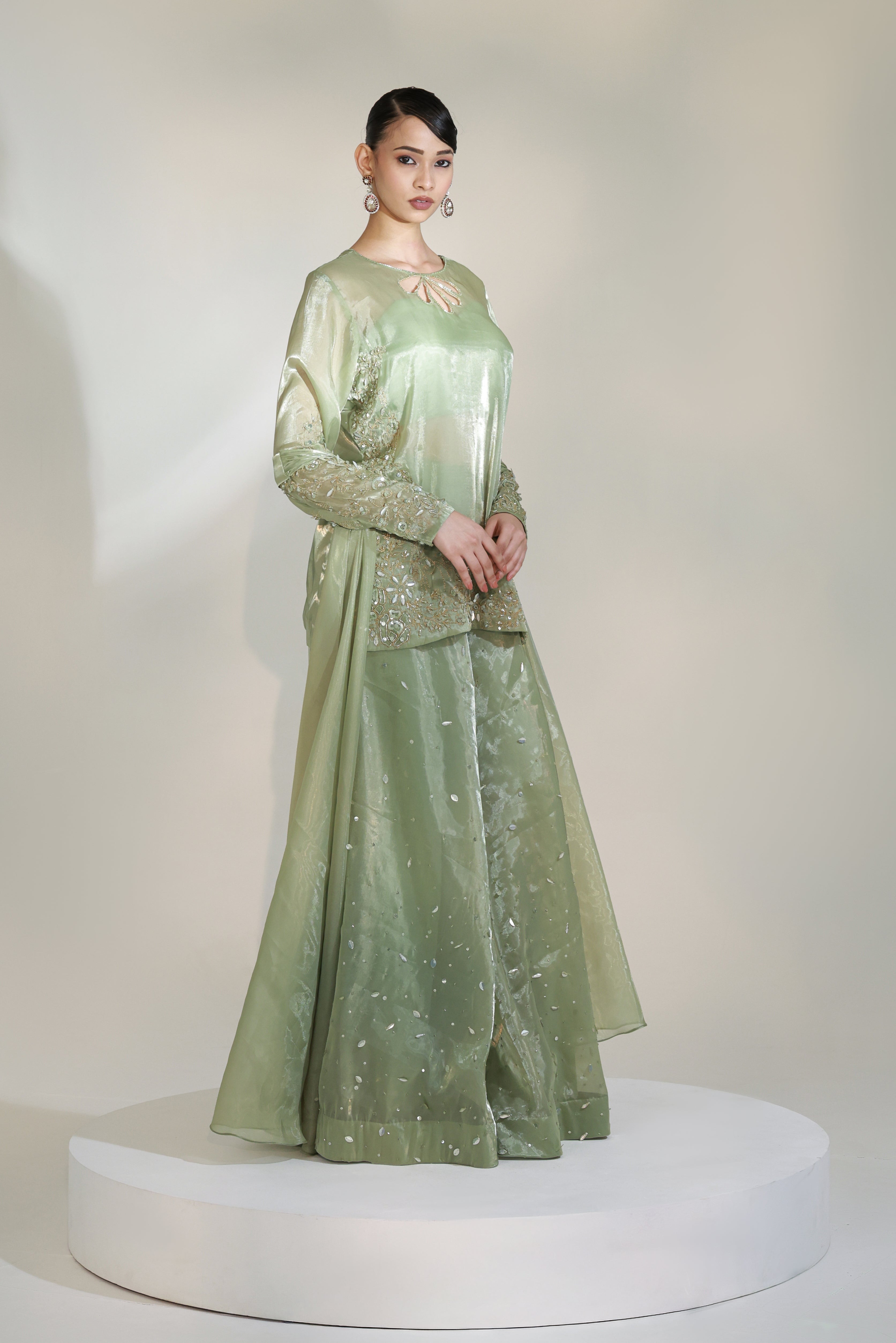 SAGE LUXE SHARARA SET